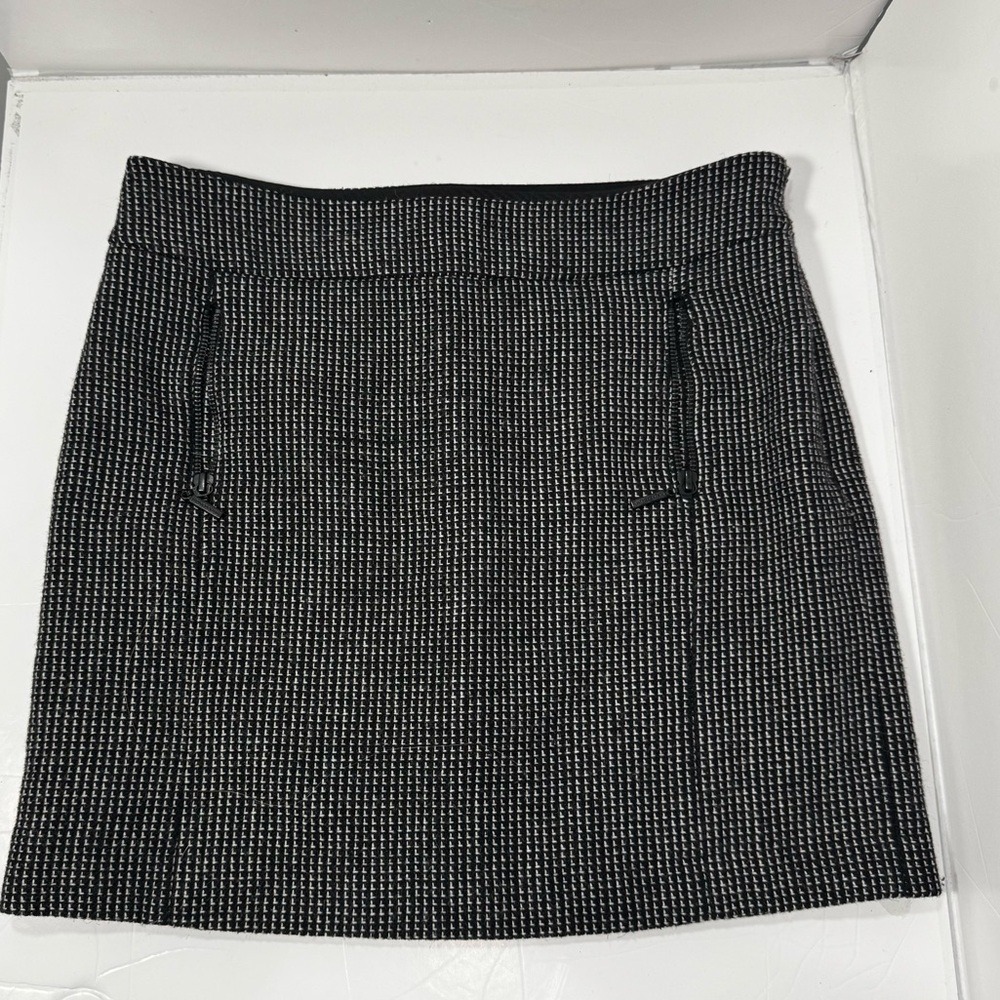 Mexx Metropolitan Wool Blend Skirt Size 6 Black White Tweed Mini Dark Academia